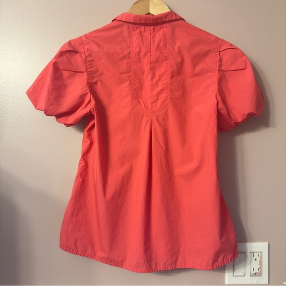 Tommy Bahama Nova Wave Puff Sleeve Seersucker Top Red Orange Women Size XS - Picture 9 of 9
